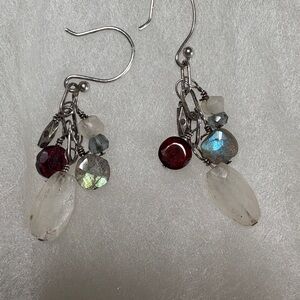 Sundance Sterling Silver Garnet Moonstone & Kyanite Cluster Earring